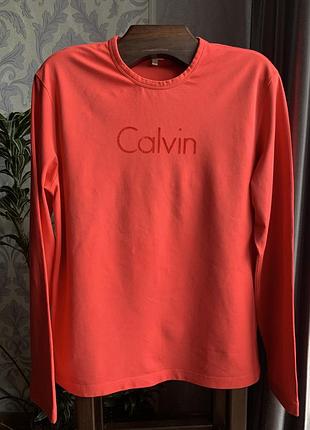 Чоловічий лонгслів яскравого кольору calvin clein jeans