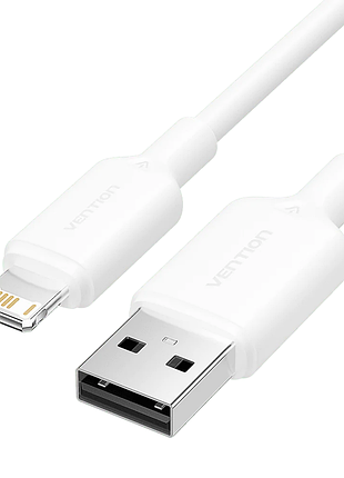 Кабель vention usb 2.0 type-a male to lightning male 2.4a cable 1m white pvc type
