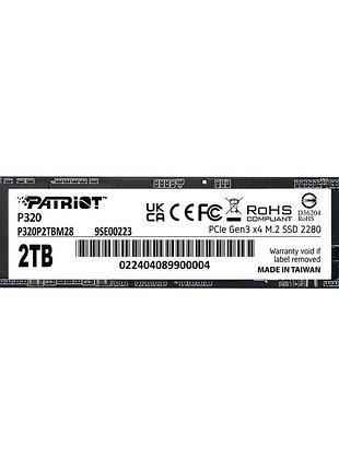 Накопичувач ssd m.2 patriot p320 2tb nvme 2280 gen3.0 x4 3d tlc