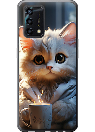 Чохол на oppo a95 білий кіт "5646u-2345-851"