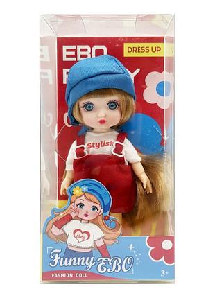 Лялька шарнірна для дівчаток funny ebo dh2368b(blue) 15 см