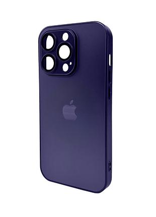 Чохол для смартфона ag glass matt frame color logo for apple iphone 15 pro deep purple