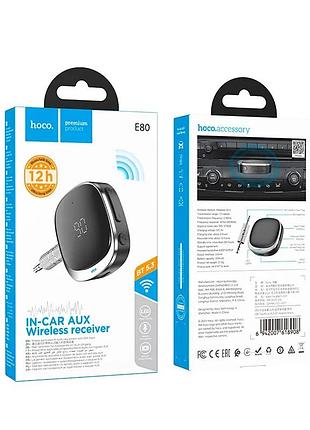 Bluetooth-ресивер hoco e80 travel car aux bt receiver black 2