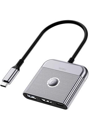 Usb-hub wiwu traveling 3in1 usb c hub wi-hb002 gray