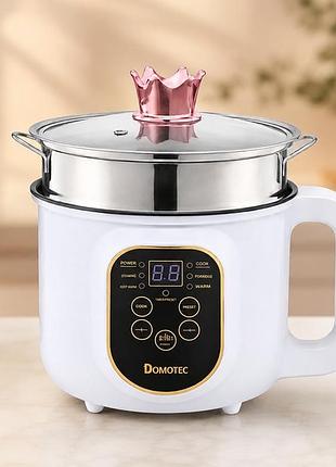 Многофункциональная электрическая кастрюля 1.8л. domotec ms-7729, 2000 вт, компактная мультиварка - пароварка