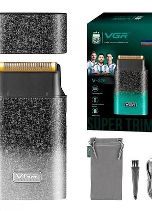 Электробритва шейвер vgr v-326, 4500rpm, led-дисплей, влагозащита серый