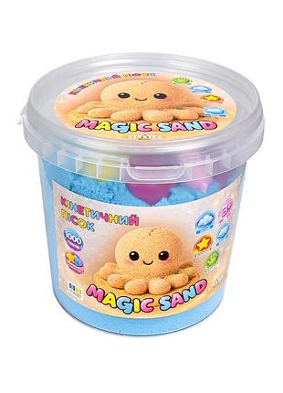 Кинетический песок magic sand 31197 голубой 1000 гр, формочки 6 шт