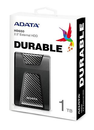 Зовнішній жорсткий диск phd external 2.5'' adata usb 3.1 dashdrive durable hd650 1tb black 2