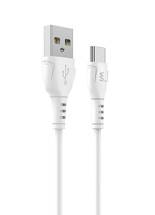 Кабель wibrand boa pvc charging data cable type-c 1m white