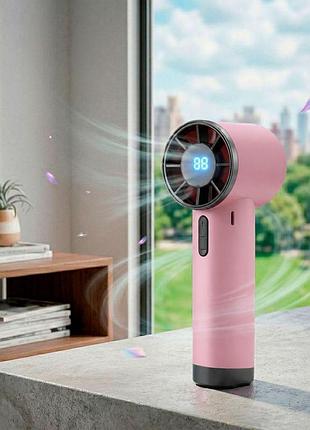 Мини вентилятор на аккумуляторе wuji handheld fan ds1013, 3,8w розово-серий, портативный маленький вентилятор
