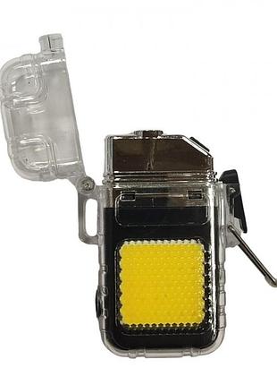 Электроимпульсная зажигалка flashlight 9258 спиральная usb зажигалка с фонариком чёрная