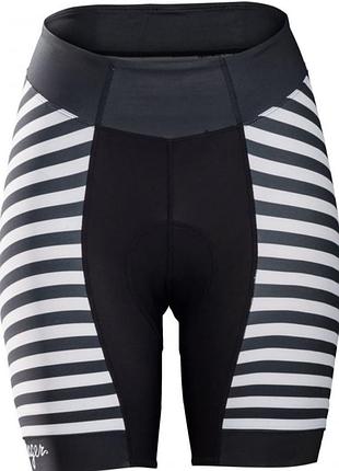 Женские велосипедные шорты (велогрусы) bontrageranara women's shorts в черную полоску (дизайн floral stripe / line). размер s.