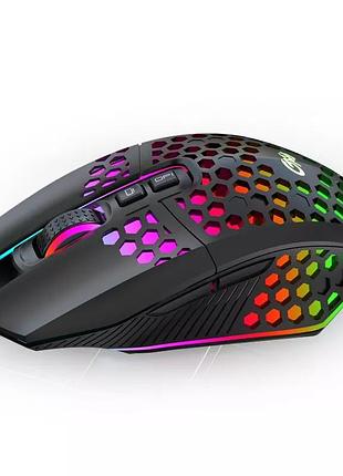 Миша бездротова ігрова безшумна з підсвіткою hysj t500 black