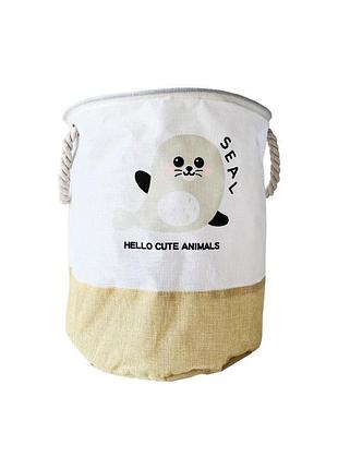 Корзина для игрушек и белья "hello cute animals кот" mgz-1006(gold) 35 х 40 см