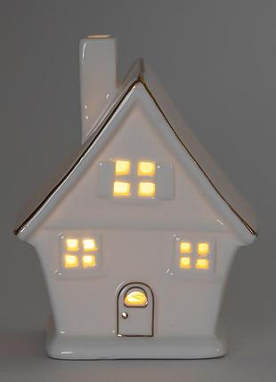 Світлодіодний будиночок (led), білий, 12 см elisey