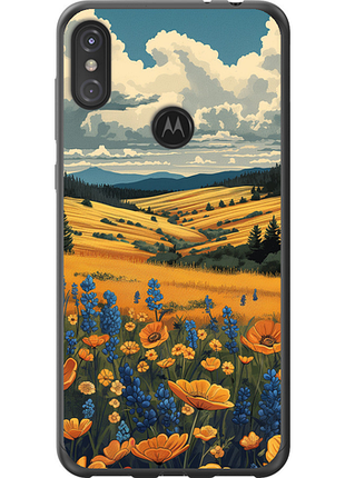 Чехол на motorola one power украинское поле "6082u-1588-851"