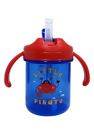Детский поильник с трубочкой "little pirate" mgz-0335(red) 280 мл