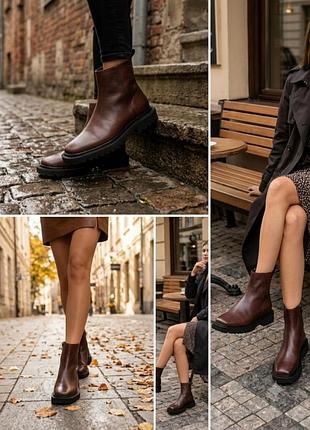 Женские ботинки ботинки из натуральной кожи asos бордового цвета размер 40-41