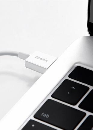 Кабель baseus superior series fast charging data cable usb to ip 2.4a 0.25m white 9