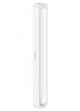 Кейс для зарядки стилуса baseus smooth writing stylus wireless charging case moon white (with simple charging cable type-c 3a