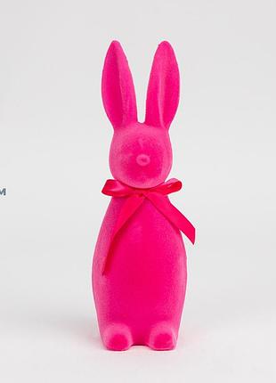 Фігурка флокова "великодній зайчик", рожева, 30 см elisey