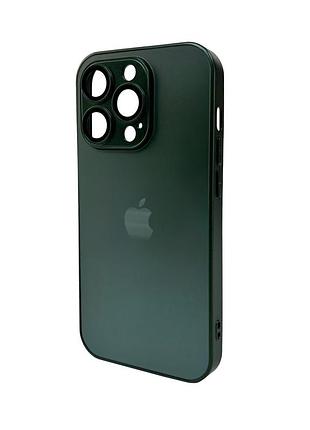 Чохол для смартфона ag glass matt frame color logo for apple iphone 15 pro cangling green