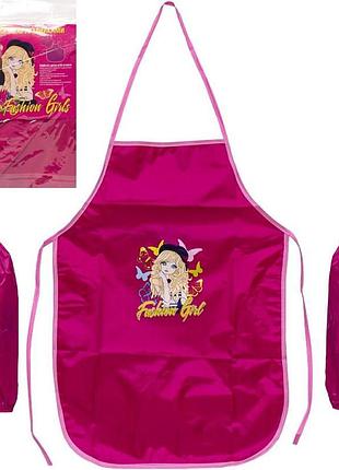 Фартук детский с нарукавниками для девочек cr5530(pink) 54х37 см (91392)