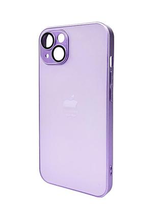 Чохол для смартфона ag glass matt frame color logo for apple iphone 12 light purple