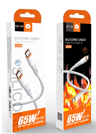 Кабель wuw-x225 type-c to type-c pd 65w white 2