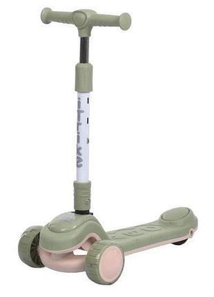 Детский самокат 3-х колесный 506-green, до 25 кг