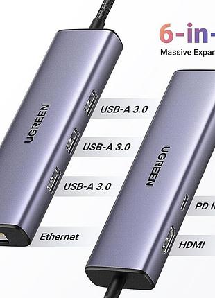 Usb-хаб ugreen usb-c multifunction adapter 7