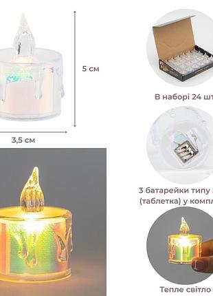Светодиодная свечка (led), 5 см elisey