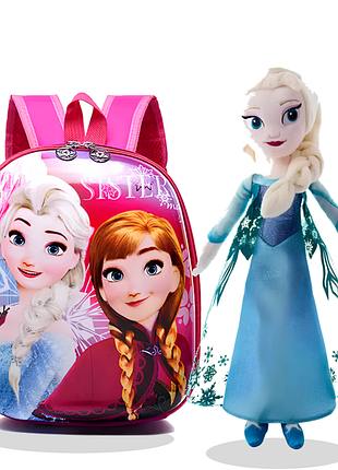 Подарунковий набір «крижане серце» resteq — рюкзак frozen + м’яка іграшка ельза 40 см