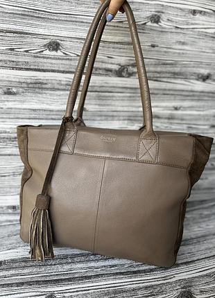 Велика шкіряна з замшей сумка osprey london