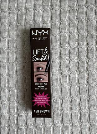 Фломастер-тінт для брів nyx professional makeup lift & snatch, 06 ash brown