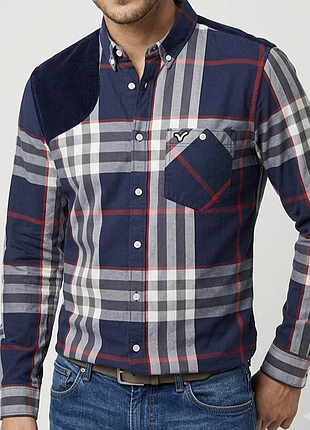 Рубашка с вельветовыми вставками voi jeans co р.m-l