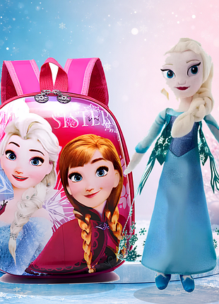 Подарунковий набір «крижане серце» resteq — рюкзак frozen + м’яка іграшка ельза 40 см