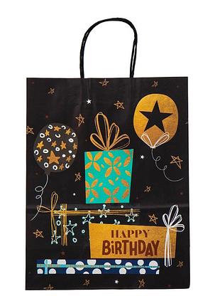 Подарочный пакет "happy birthday", 18,5*25,5 см elisey