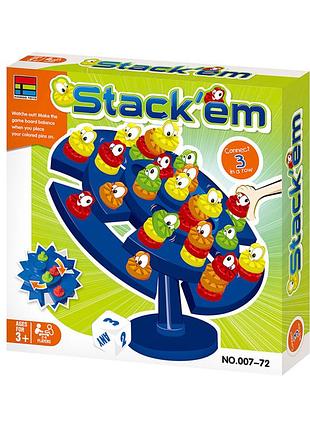 Настольная игра "stackem" 007-72 фишки трех цветов