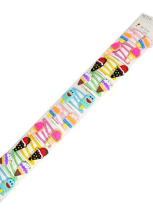 Дитячі затискачі для волосся "морозиво" 0109-122, 10 пар