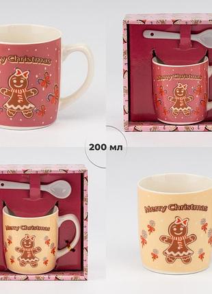 Кружка с ложечкой "рождественское печенье", 200 мл * рандомный выбор дизайна elisey