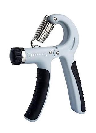 Эспандер кистевой пружинный с регулируемой нагрузкой power grip pro ne-w-87-g 5-60 кг
