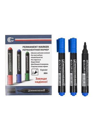 Маркер синий color-it 8004(blue) diamont "c" в упаковке 12 шт