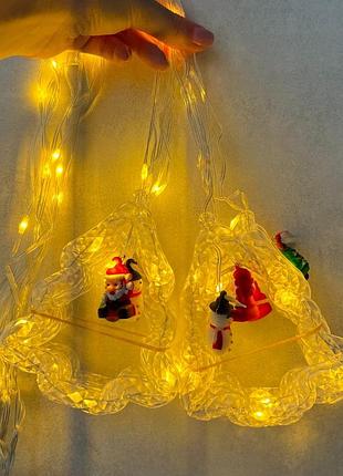 Гирлянда-штора "снеговики", 110 led, желтая, 3 м, от электросети elisey