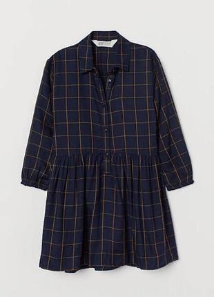 Нова сукня-сорочка h&m у клітинку, 100% віскоза (розмір 122, 6–7 років)
