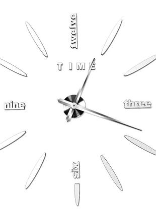 3д годинник настінний, срібний (40-120 см) elisey