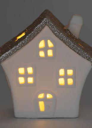 Світлодіодний будиночок (led), білий, 10,5 см elisey