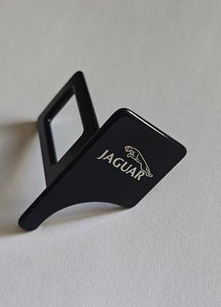 Заглушка ременя безпеки з логотипом jaguar чорні принт 20х40мм метал