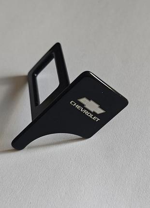 Заглушка ременя безпеки з логотипом chevrolet чорні принт 20х40мм метал