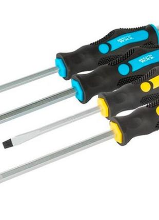Набор отверток ударных mastertool ph2 x ph3 x sl6 x sl8 (4шт) (40-1154)